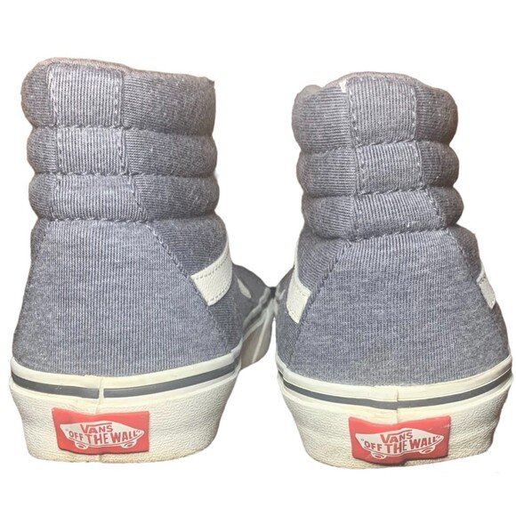 VANS Sk8-Hi Jersey Fabric Shoes Gray White Size Men 5.5 Women 7 - Picture 3 of 11